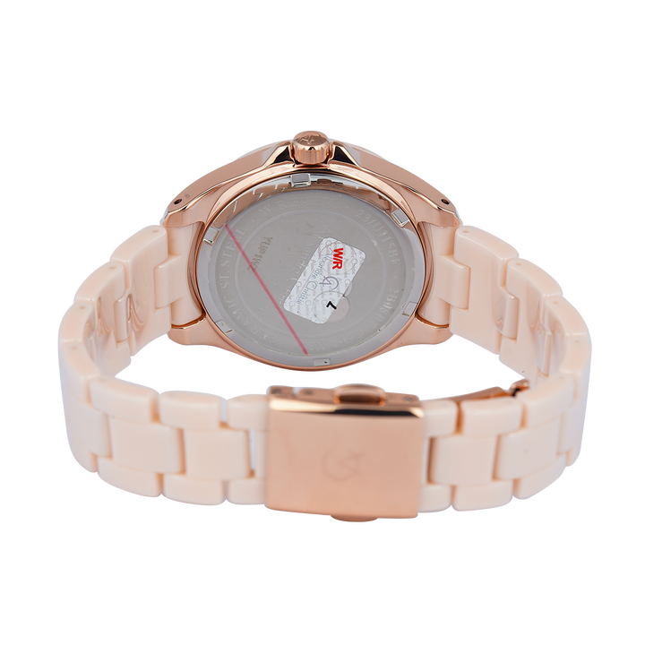 Jam Tangan Alexandre Christie Classic AC 2B08 BFBRGPN Women Peachy Pink Dial Peachy Pink Ceramic Strap