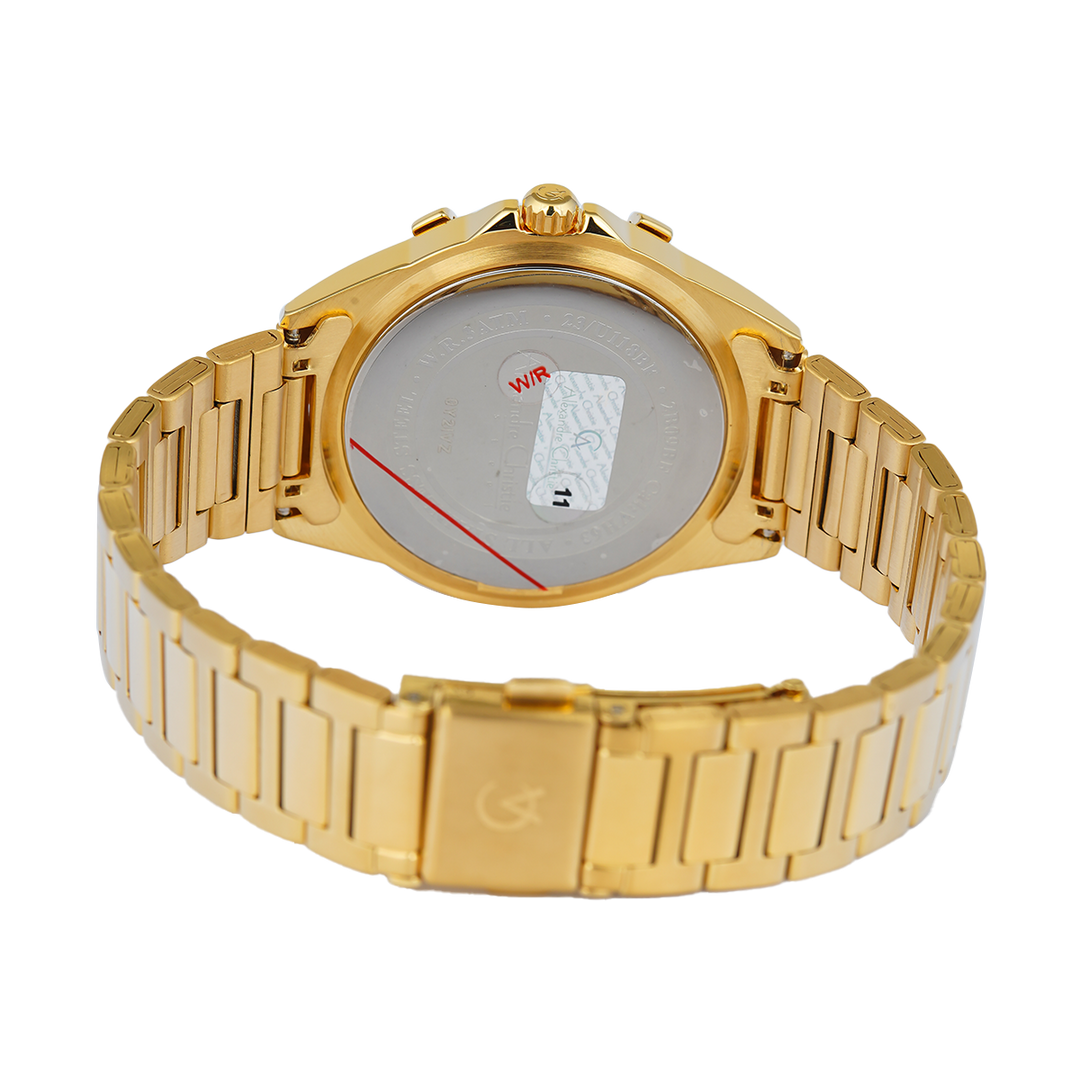 Jam Tangan Alexandre Christie Multifunction AC 2B09 BFBGPIV Women Gold MOP Dial Gold Stainless Steel Strap