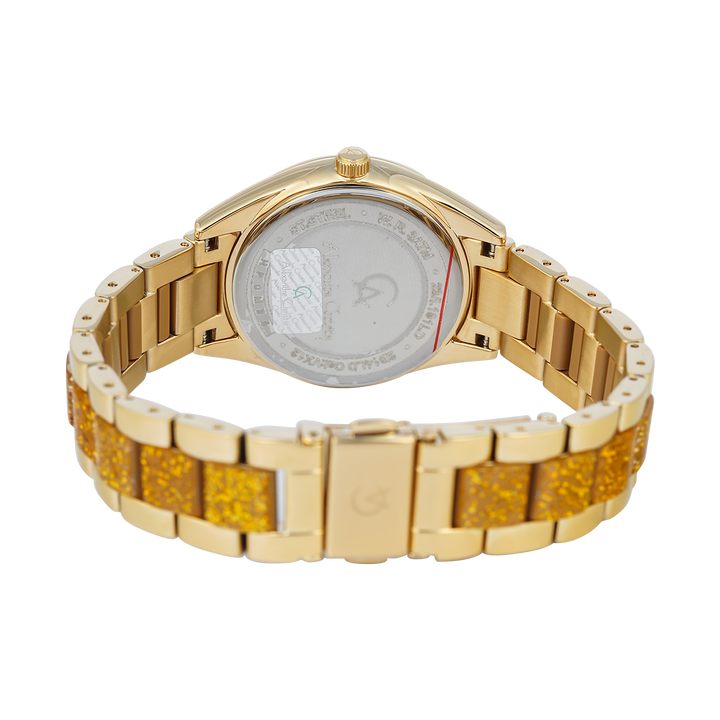 Jam Tangan Alexandre Christie AC 2B14 LDBGPIVIV Women Ivory Dial Dual Tone Stainless Steel Strap