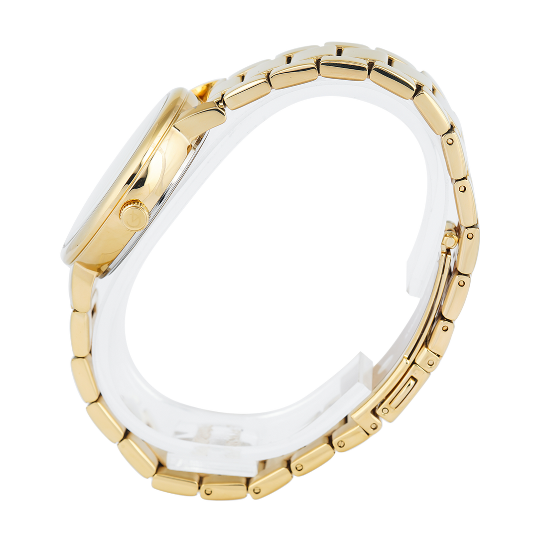 Jam Tangan Alexandre Christie AC 2B15 BFBGPIV Women Ivory Dial Gold Stainless Steel Strap