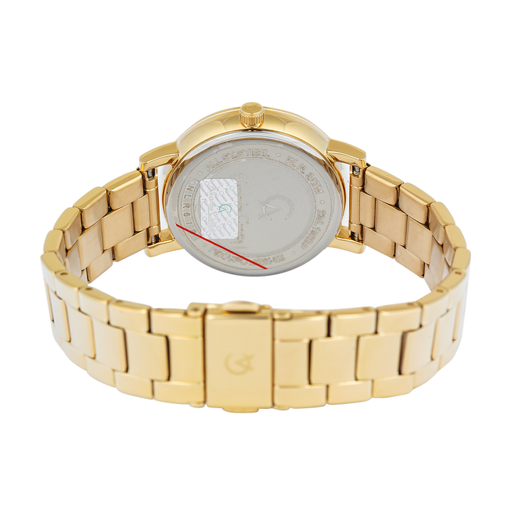 Jam Tangan Alexandre Christie AC 2B15 BFBGPIV Women Ivory Dial Gold Stainless Steel Strap