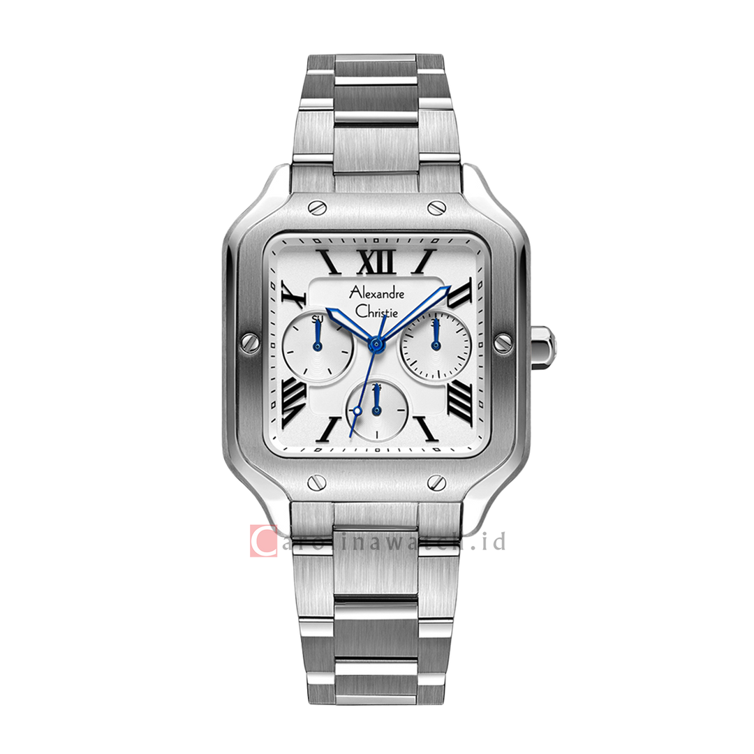 Jam Tangan Alexandre Christie Multifunction AC 2B18 BFBSSSLBA Women White Dial Stainless Steel Strap