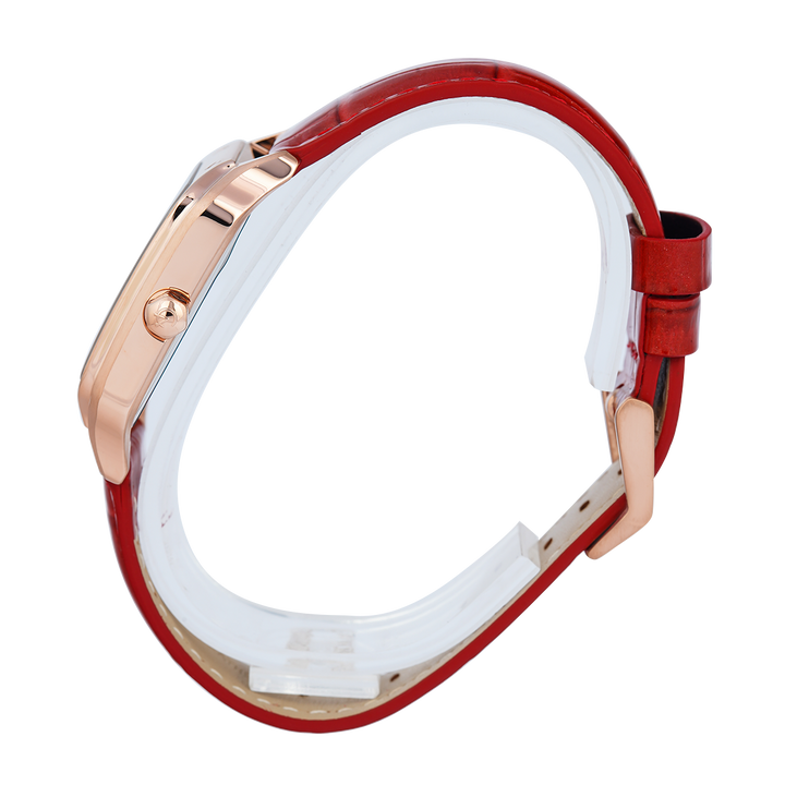 Jam Tangan Alexandre Christie Multifunction AC 2B18 BFLRGSLRE Women White Dial Red Leather Strap