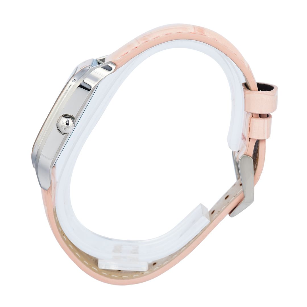 Jam Tangan Alexandre Christie Multifunction AC 2B18 BFLTRSLPN Women White Dial Light Pink Leather Strap