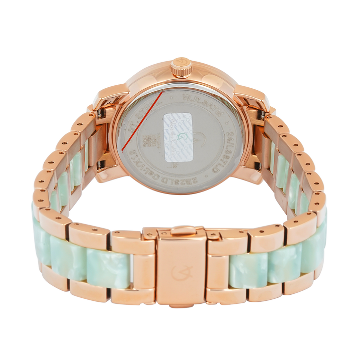 Jam Tangan Alexandre Christie Passion AC 2B23 LDBRGLGLG Women Green Dial Dual Tone Stainless Steel Strap