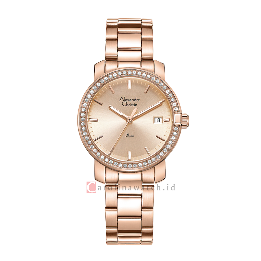 Jam Tangan Alexandre Christie Passion AC 2B23 LDBRGLN2 Women Gold Dial Rose Gold Stainless Steel Strap