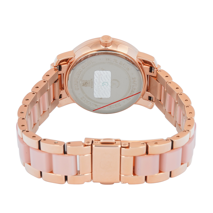 Jam Tangan Alexandre Christie Passion AC 2B23 LDBRGPN Women Pink Dial Dual Tone Stainless Steel Strap