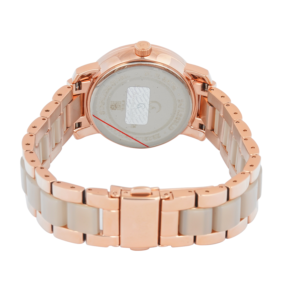 Jam Tangan Alexandre Christie Passion AC 2B23 LDBRGRGGR Women Grey Dial Dual Tone Stainless Steel Strap