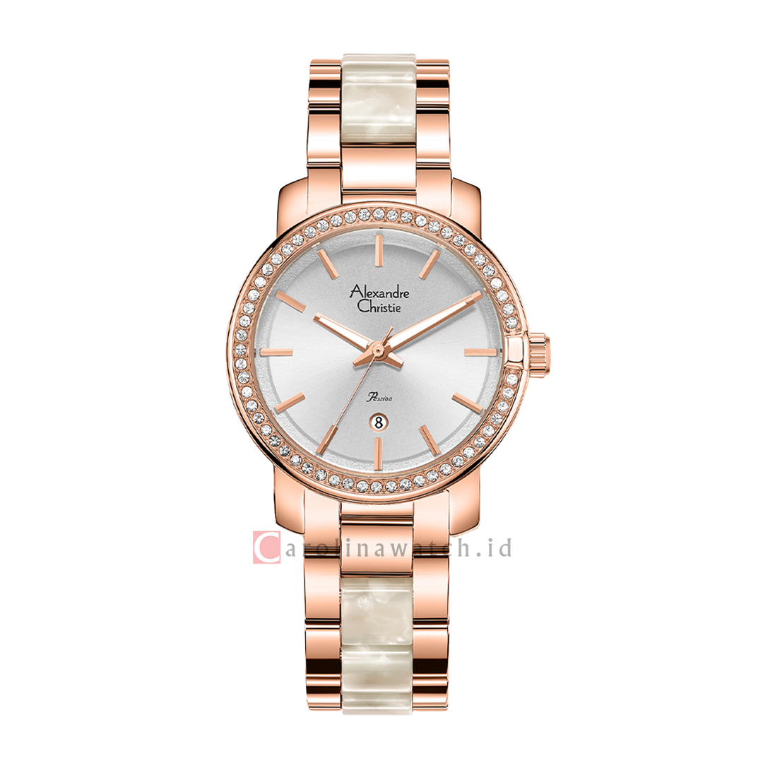 Jam Tangan Alexandre Christie Passion AC 2B23 LDBRGSLSL Women Blue Dial Dual Tone Stainless Steel Strap