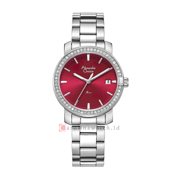 Jam Tangan Alexandre Christie Passion AC 2B23 LDBSSRE2 Women Red Dial Stainless Steel Strap