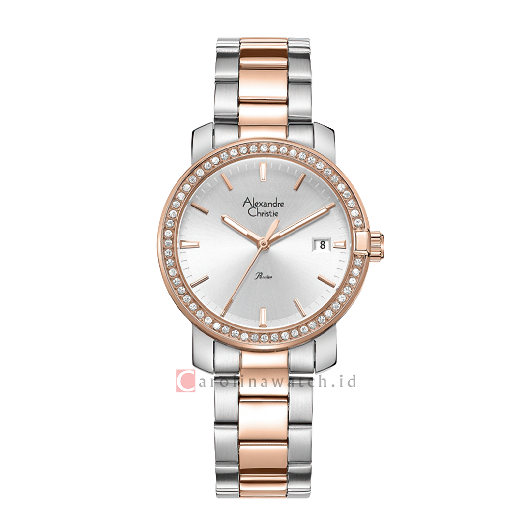 Jam Tangan Alexandre Christie Passion AC 2B23 LDBTRSL2 Women Silver Dial Dual Tone Stainless Steel Strap