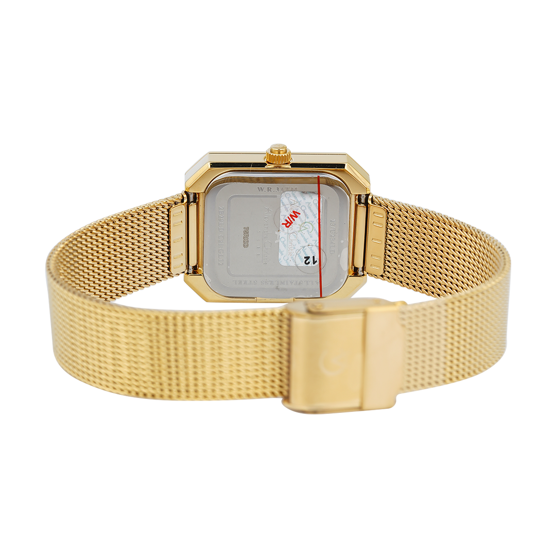 Jam Tangan Alexandre Christie Passion AC 2B29 LDBGPIV Women Gold Dial Gold Stainless Steel Strap