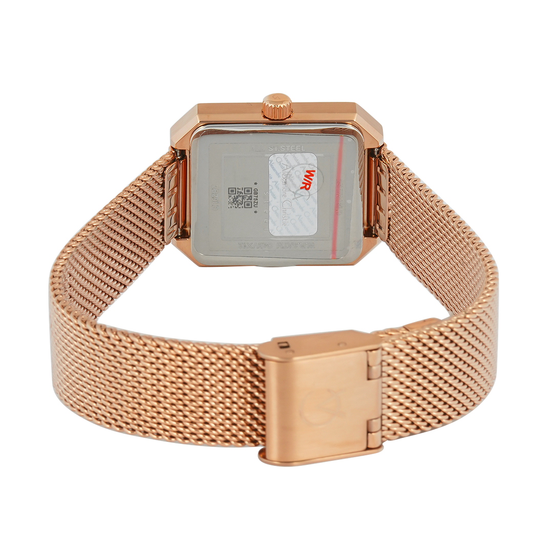 Jam Tangan Alexandre Christie Passion AC 2B29 LDBRGBO2 Women Brown Dial Rose Gold Stainless Steel Strap