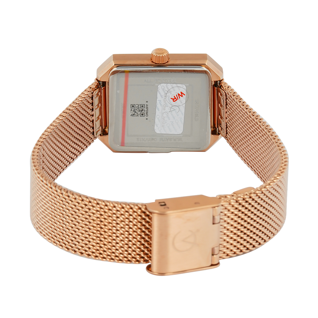 Jam Tangan Alexandre Christie Passion AC 2B29 LDBRGDR2 Women Red Dial Rose Gold Stainless Steel Strap