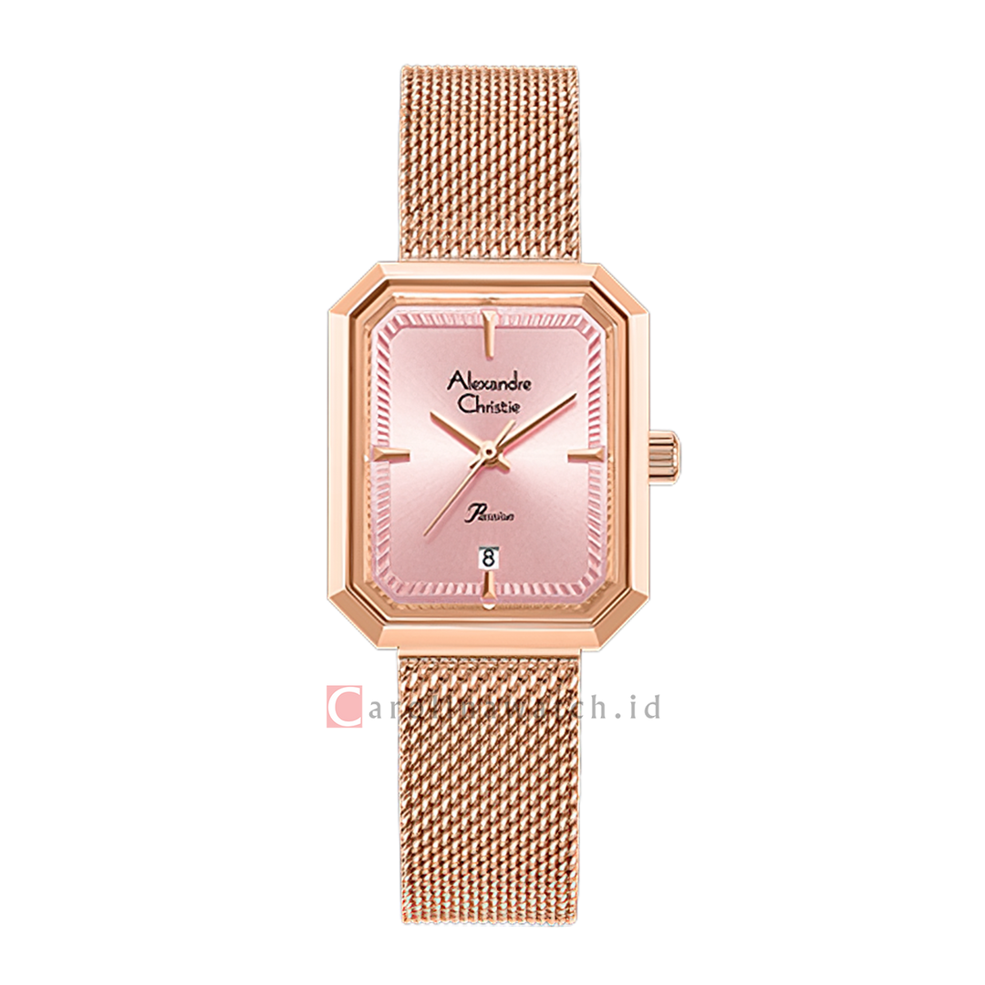 Jam Tangan Alexandre Christie Passion AC 2B29 LDBRGLK2 Women Pink Dial Rose Gold Stainless Steel Strap