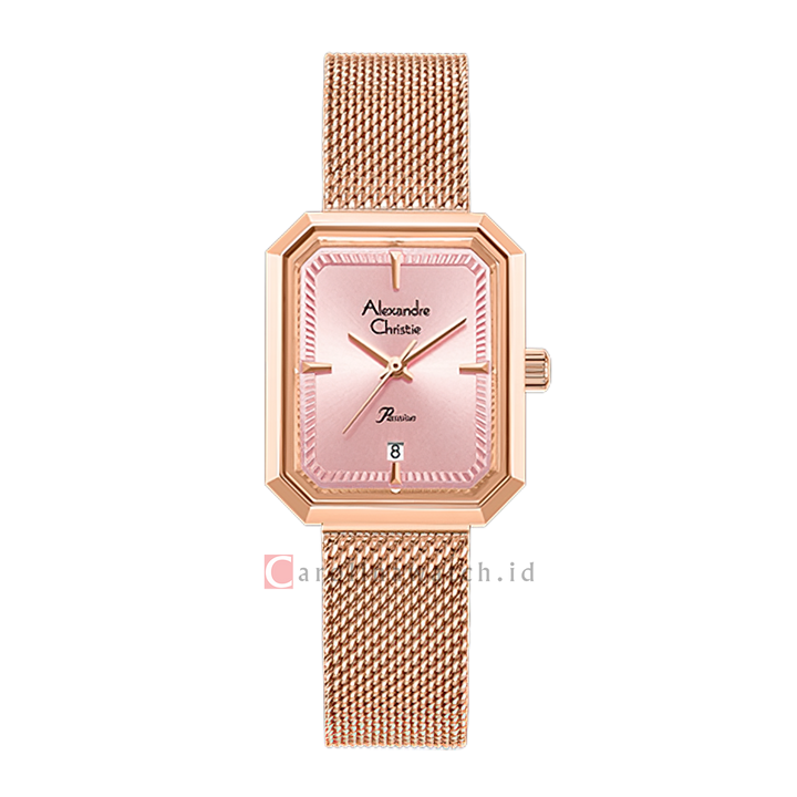 Jam Tangan Alexandre Christie Passion AC 2B29 LDBRGLK2 Women Pink Dial Rose Gold Stainless Steel Strap