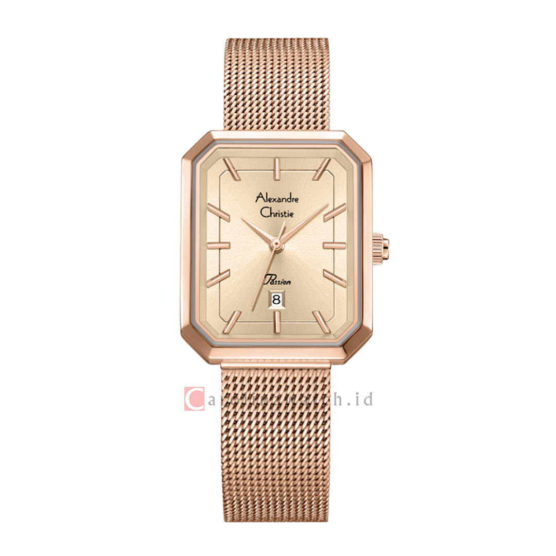 Jam Tangan Alexandre Christie Passion AC 2B29 LDBRGLN Women Rose Gold Dial Rose Gold Stainless Steel Strap