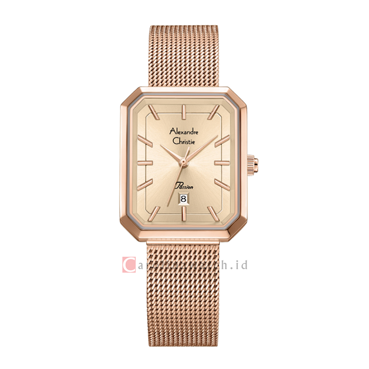 Jam Tangan Alexandre Christie Passion AC 2B29 LDBRGLN Women Rose Gold Dial Rose Gold Stainless Steel Strap