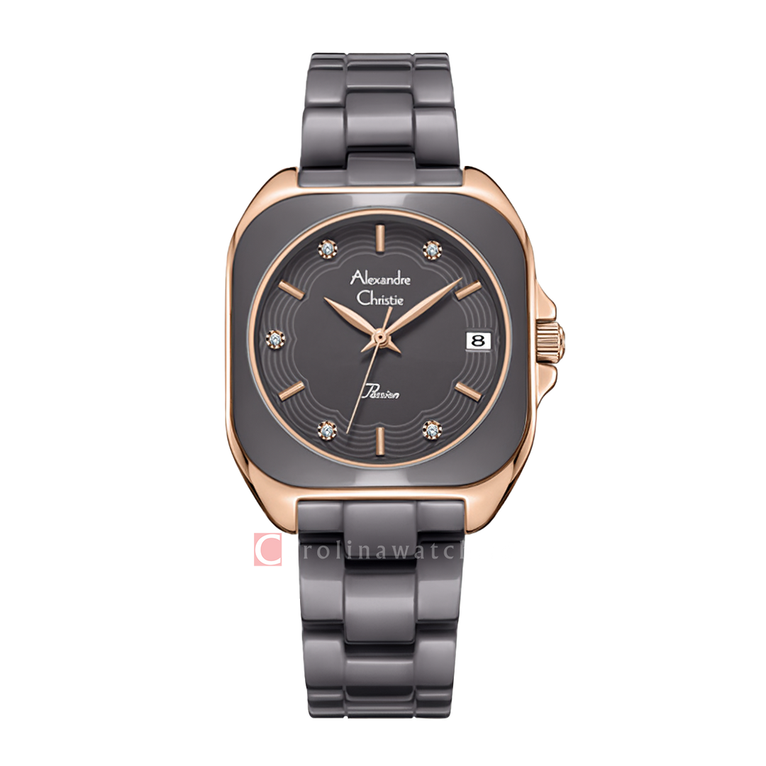 Jam Tangan Alexandre Christie Passion AC 2B31 LDBRGGR Women Dark Grey Dial Dark Grey Stainless Steel Strap