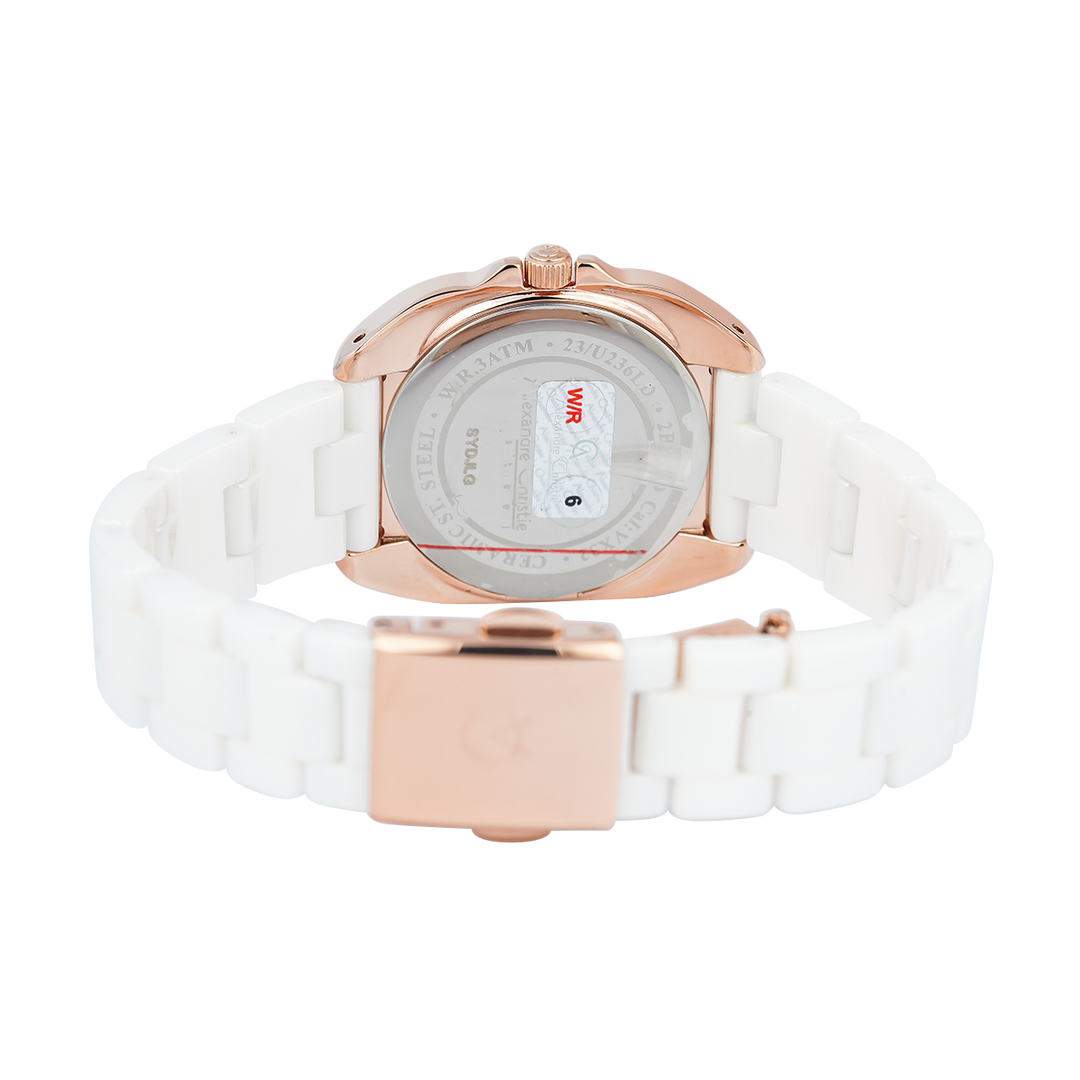 Jam Tangan Alexandre Christie Passion AC 2B31 LDBRGSL Women White Dial White Stainless Steel Strap