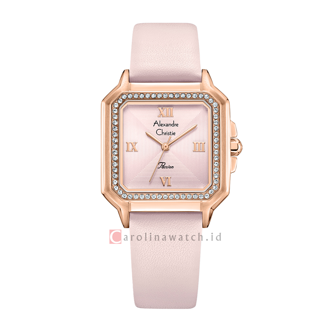 Jam Tangan Alexandre Christie Passion AC 2B32 LHLRGPN Women Light Pink Dial Light Pink Leather Strap