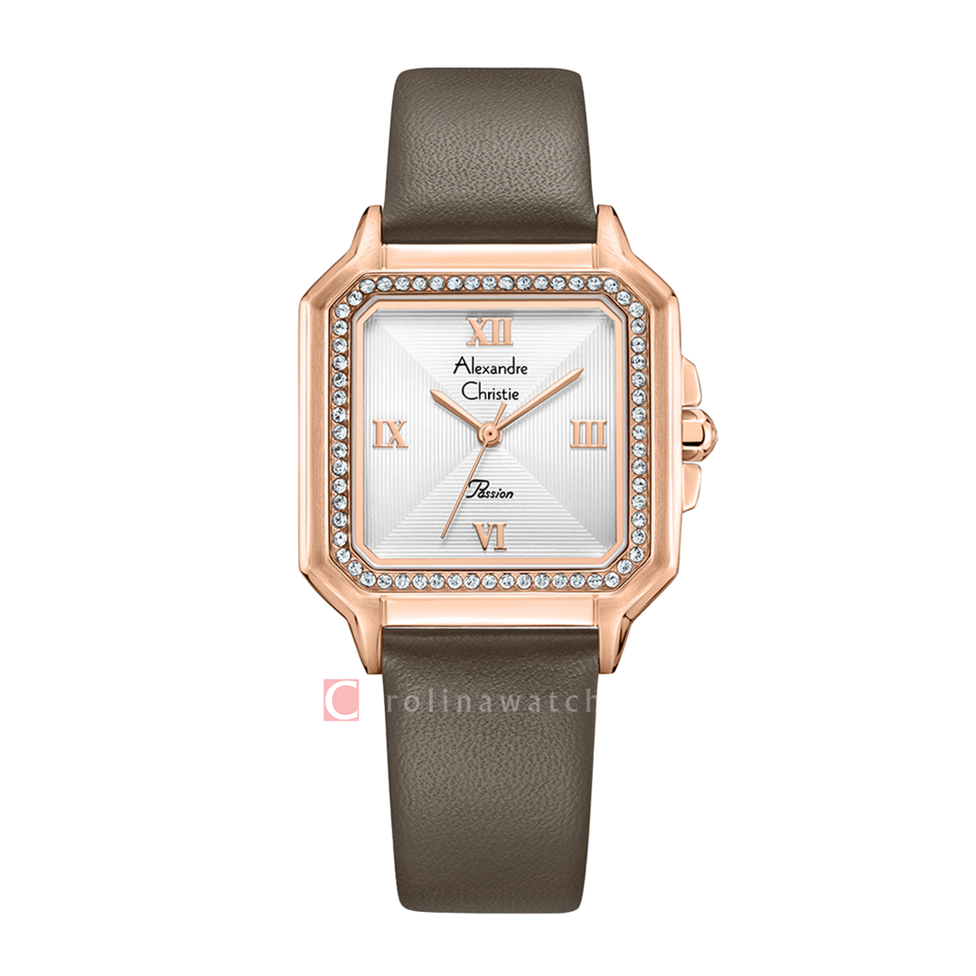 Jam Tangan Alexandre Christie Passion AC 2B32 LHLRGSLBO Women Brown Dial Brown Leather Strap