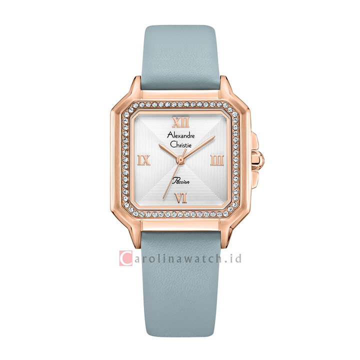 Jam Tangan Alexandre Christie Passion AC 2B32 LHLRGSLGR Women Light Grey Dial Light Grey Leather Strap