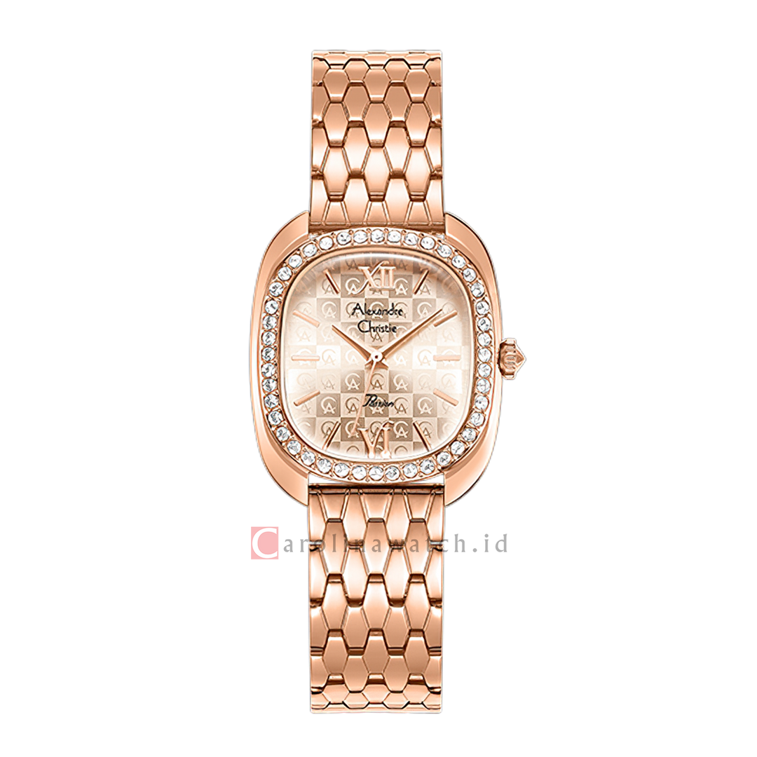 Jam Tangan Alexandre Christie Passion AC 2B33 LHBRGLN2 Women Gold Dial Rose Gold Stainless Steel Strap