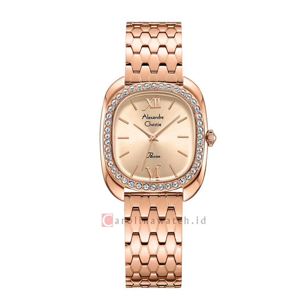 Jam Tangan Alexandre Christie Passion AC 2B33 LHBRGLN Women Rose Gold Dial Rose Gold Stainless Steel Strap