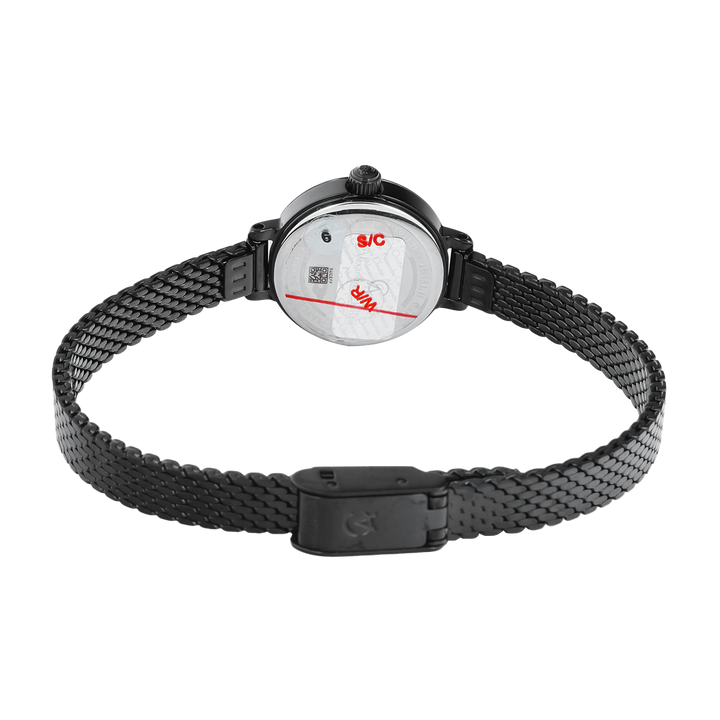 Jam Tangan Alexandre Christie AC 2B35 LHBIPBARG Women Black Dial Black Mesh Stainless Steel Strap