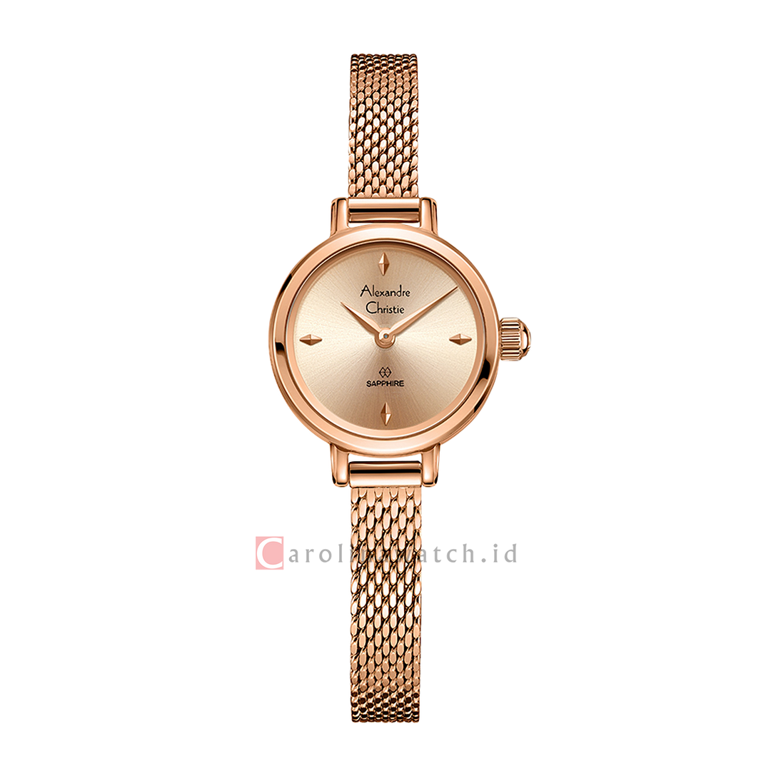 Jam Tangan Alexandre Christie AC 2B35 LHBRGLN Women Rose Gold Dial Rose Gold Mesh Stainless Steel Strap