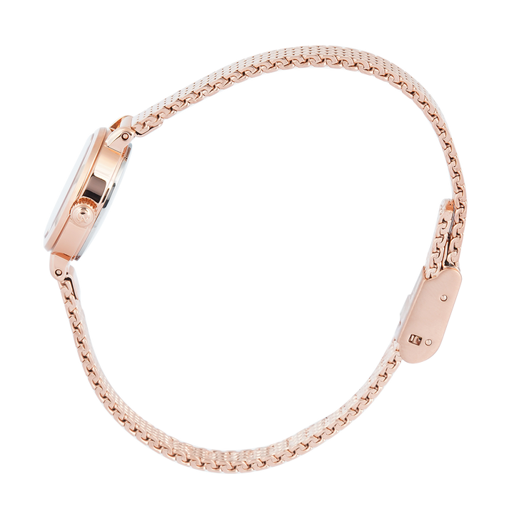 Jam Tangan Alexandre Christie AC 2B35 LHBRGPN Women Pink Dial Rose Gold Mesh Stainless Steel Strap