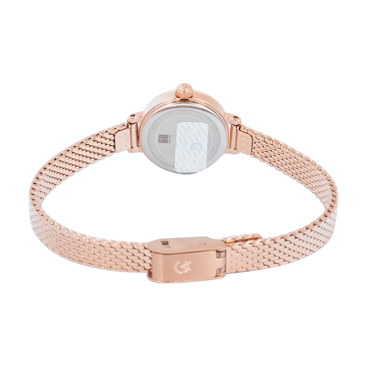 Jam Tangan Alexandre Christie AC 2B35 LHBRGPN Women Pink Dial Rose Gold Mesh Stainless Steel Strap
