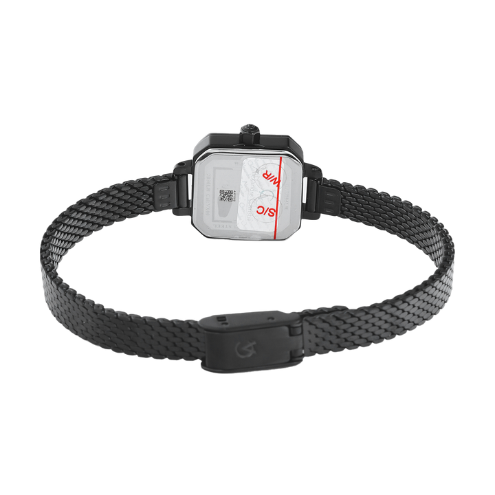 Jam Tangan Alexandre Christie AC 2B36 LHBIPBARG Women Black Dial Black Mesh Stainless Steel Strap