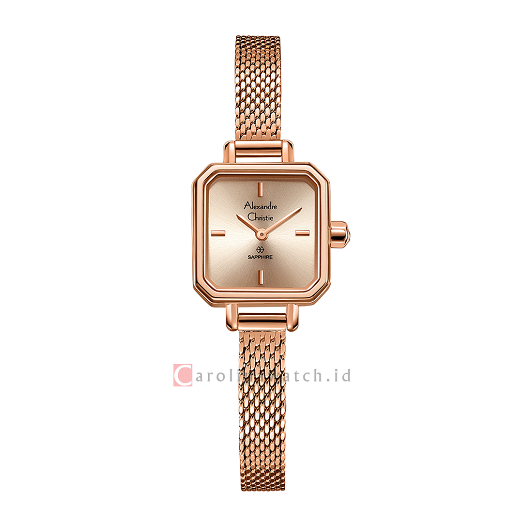 Jam Tangan Alexandre Christie AC 2B36 LHBRGLN Women Rose Gold Dial Rose Gold Mesh Stainless Steel Strap