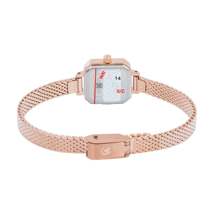 Jam Tangan Alexandre Christie AC 2B36 LHBRGPN Women Pink Dial Rose Gold Mesh Stainless Steel Strap