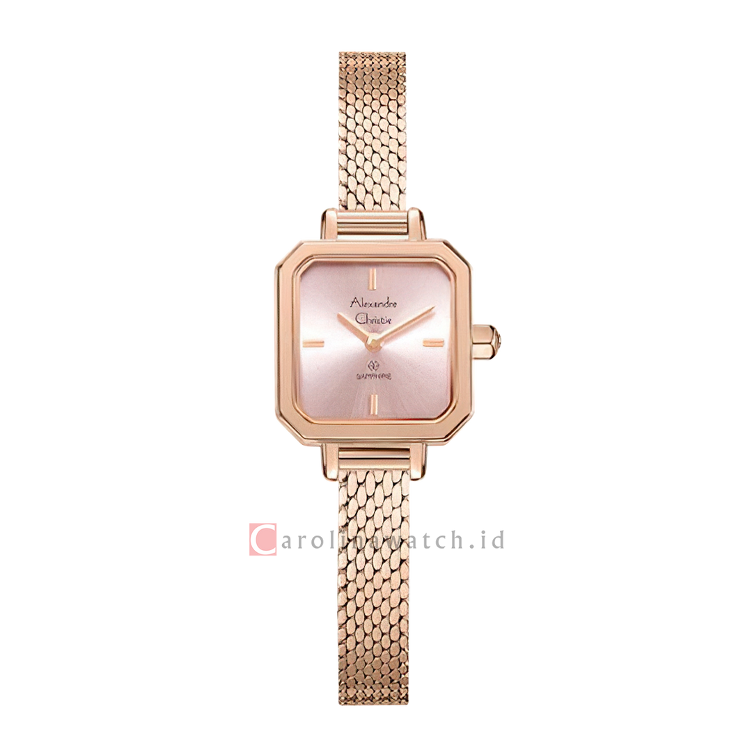Jam Tangan Alexandre Christie AC 2B36 LHBRGPN Women Pink Dial Rose Gold Mesh Stainless Steel Strap