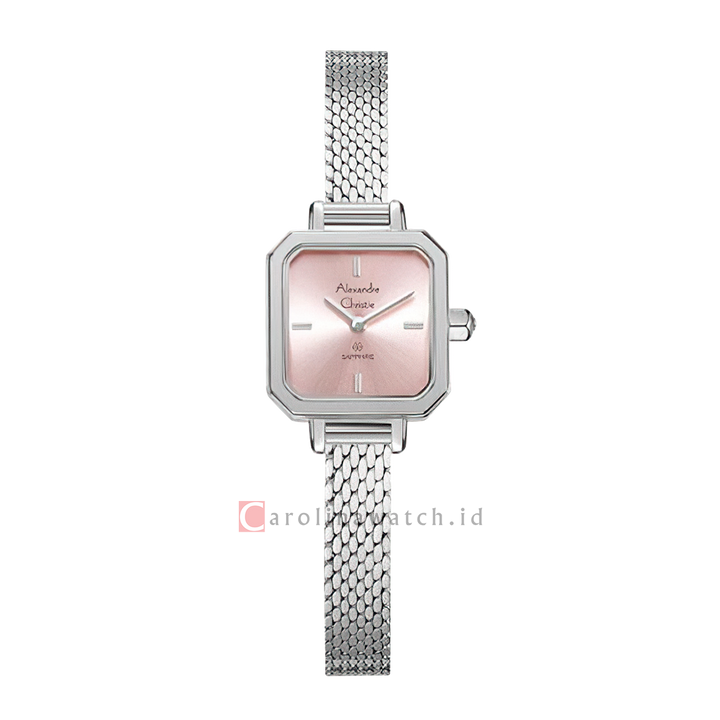 Jam Tangan Alexandre Christie AC 2B36 LHBSSPN Women Pink Dial Mesh Stainless Steel Strap