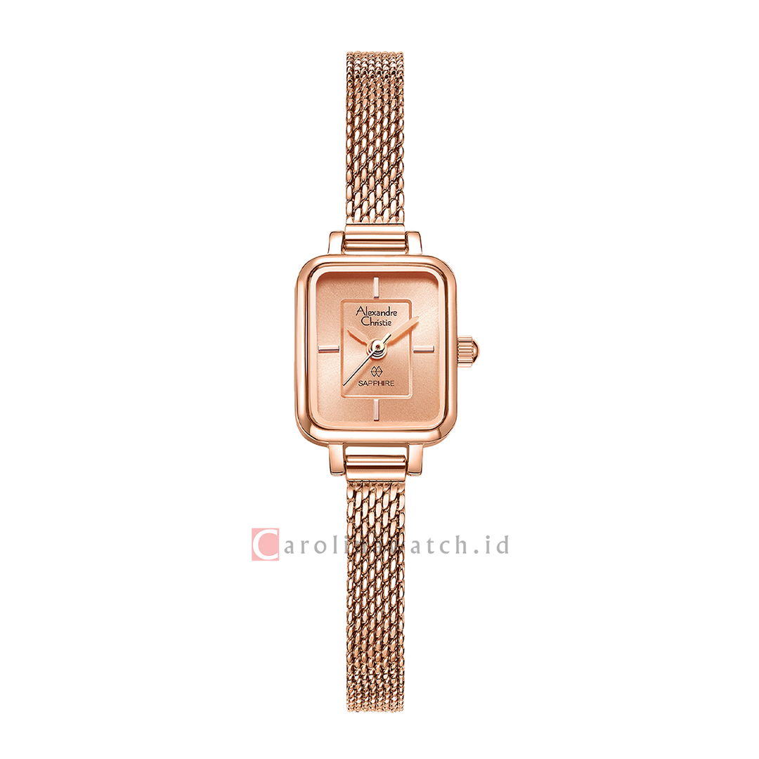 Jam Tangan Alexandre Christie AC 2B38 LHBRGLN Women Rose Gold Dial Rose Gold Mesh Stainless Steel Strap