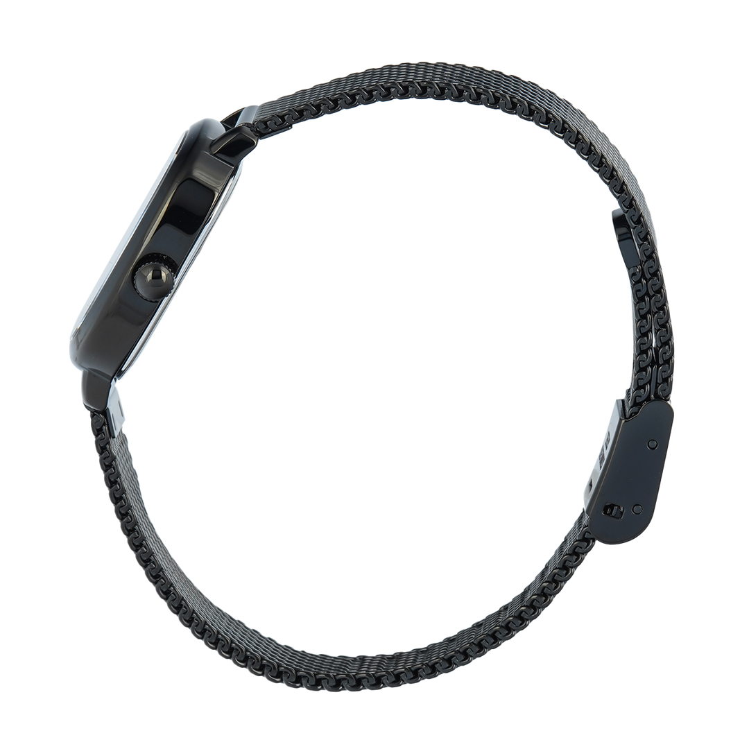 Jam Tangan Alexandre Christie AC 2B40 LHBIPBARG Sapphire Women Black Dial Black Mesh Stainless Steel Strap