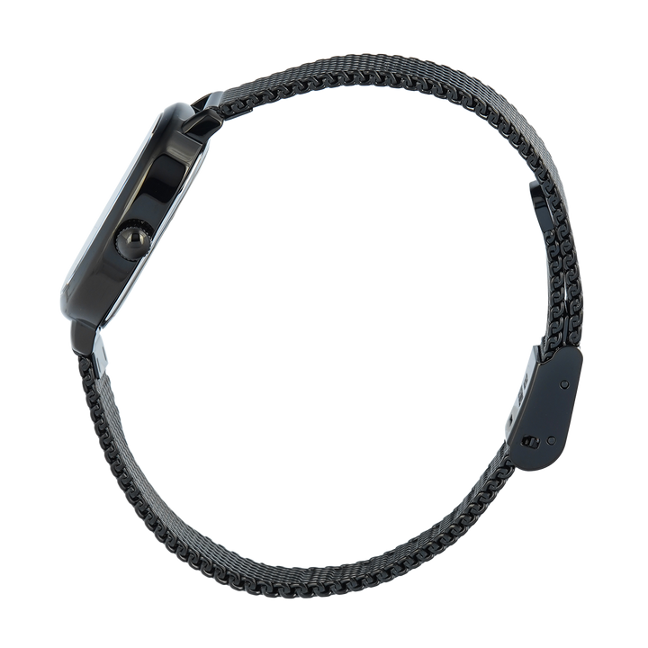 Jam Tangan Alexandre Christie AC 2B40 LHBIPBARG Sapphire Women Black Dial Black Mesh Stainless Steel Strap