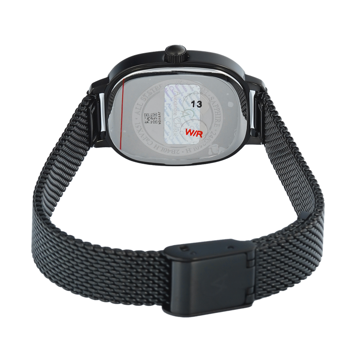 Jam Tangan Alexandre Christie AC 2B40 LHBIPBARG Sapphire Women Black Dial Black Mesh Stainless Steel Strap