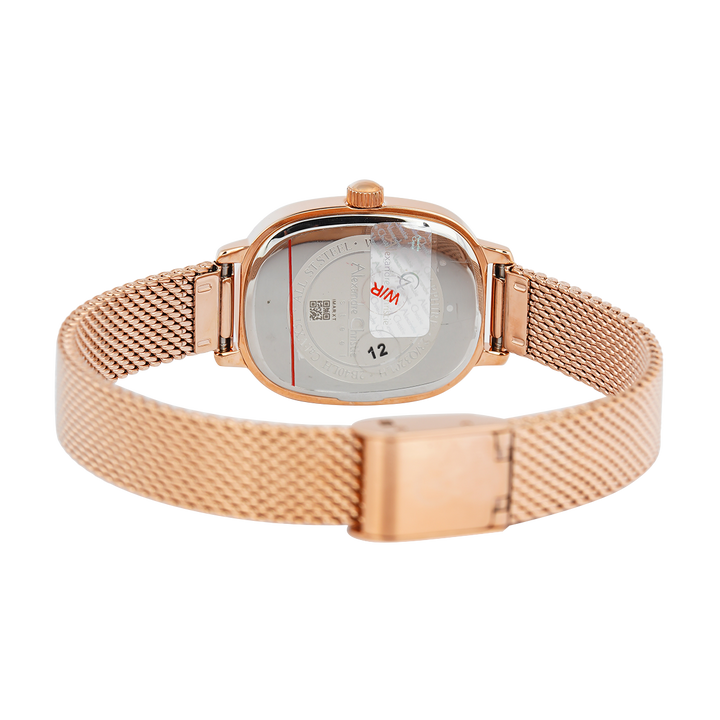 Jam Tangan Alexandre Christie AC 2B40 LHBRGDR Women Red Dial Rose Gold Mesh Stainless Steel Strap