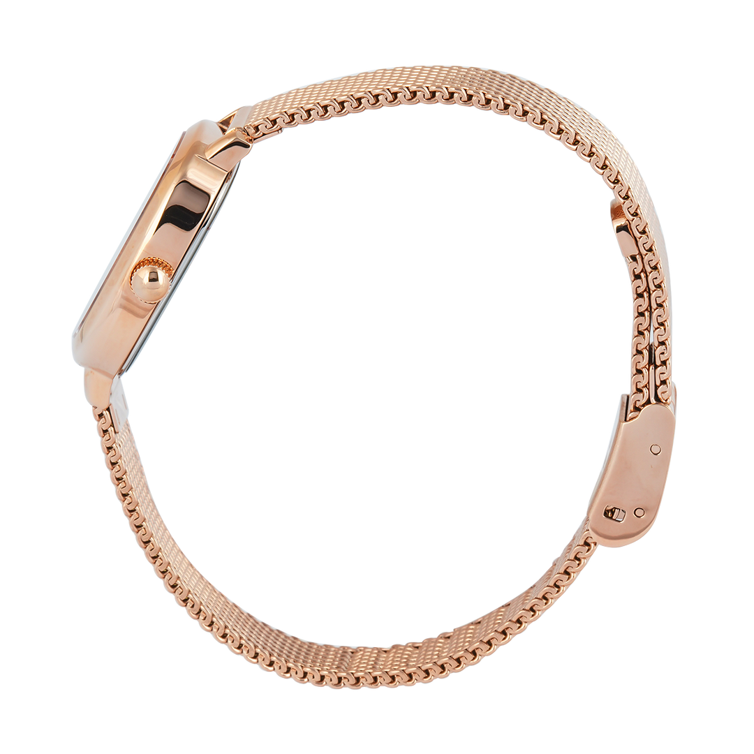 Jam Tangan Alexandre Christie AC 2B40 LHBRGGN Sapphire Women Green Dial Rose Gold Mesh Stainless Steel Strap