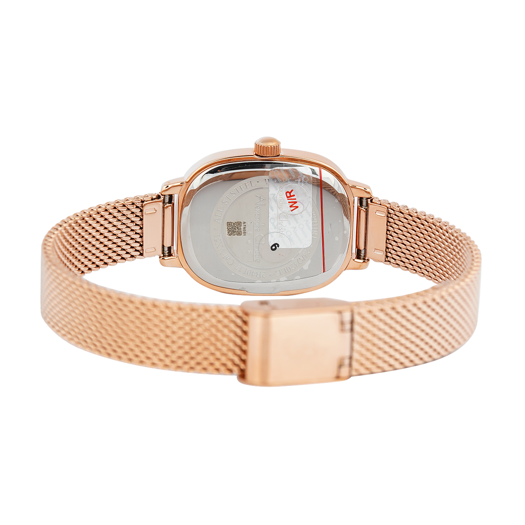 Jam Tangan Alexandre Christie AC 2B40 LHBRGLN Women Rose Gold Dial Rose Gold Mesh Stainless Steel Strap