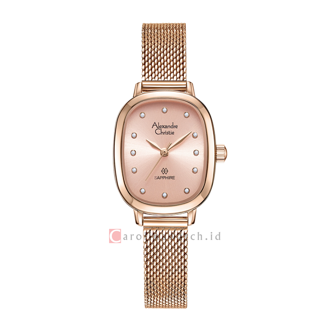 Jam Tangan Alexandre Christie AC 2B40 LHBRGLN Women Rose Gold Dial Rose Gold Mesh Stainless Steel Strap