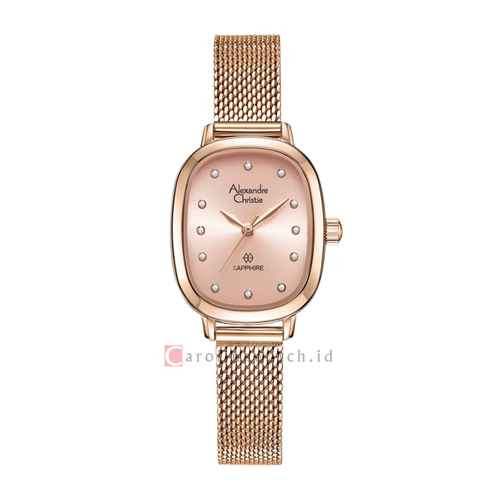 Jam Tangan Alexandre Christie AC 2B40 LHBRGLN Women Rose Gold Dial Rose Gold Mesh Stainless Steel Strap