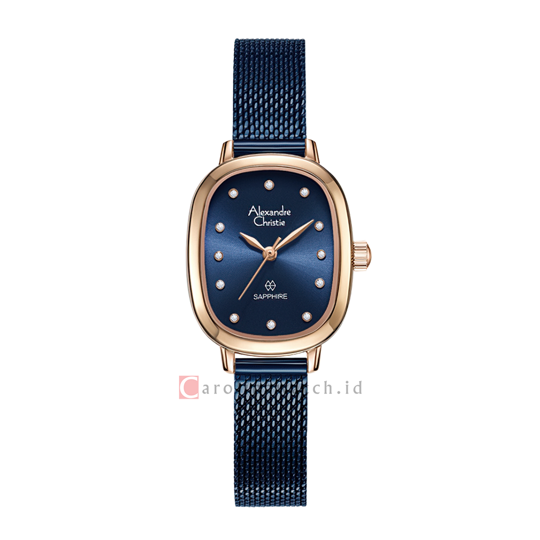 Jam Tangan Alexandre Christie AC 2B40 LHBURBU Women Blue Dial Blue Mesh Stainless Steel Strap