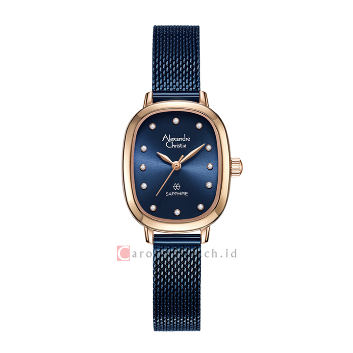 Jam Tangan Alexandre Christie AC 2B40 LHBURBU Women Blue Dial Blue Mesh Stainless Steel Strap