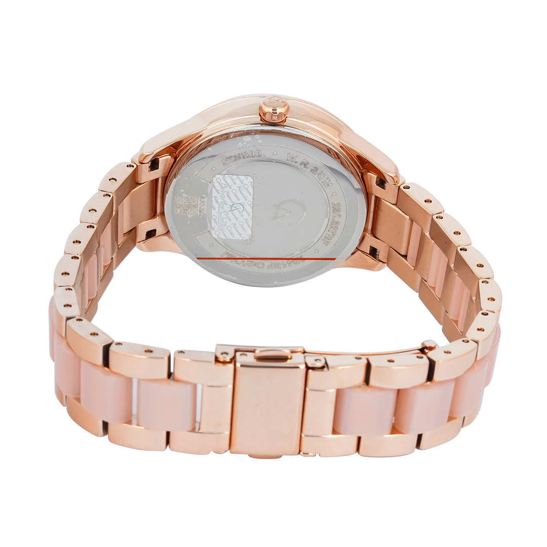 Jam Tangan Alexandre Christie Multifunction AC 2B41 BFBRGPN Women Rose Gold Dial Dual Tone Stainless Steel Strap